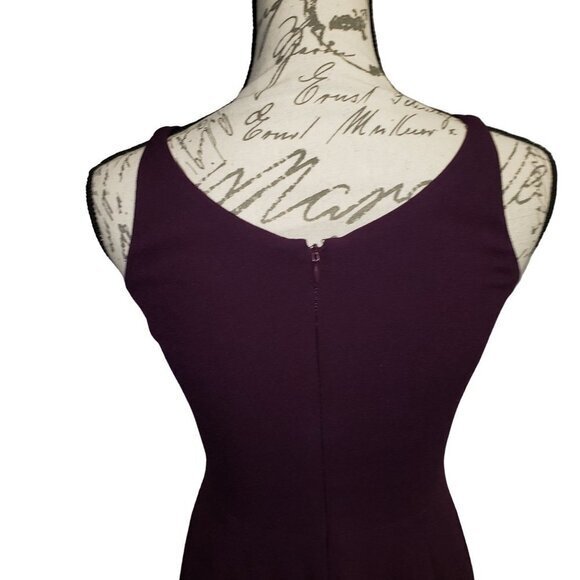 Dress the Population Trumpet Fit-and-Flare Maxi Dress Gown Purple Eggplant Plum - Picture 13 of 16